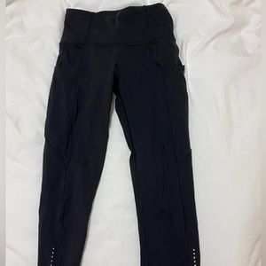 Lululemon Black fast and free 21” cropped leggings